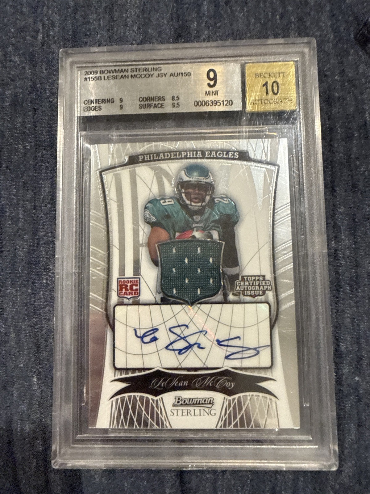 2009 Bowman Sterling – Memorabilia LeSean McCoy #155 Autographed /150