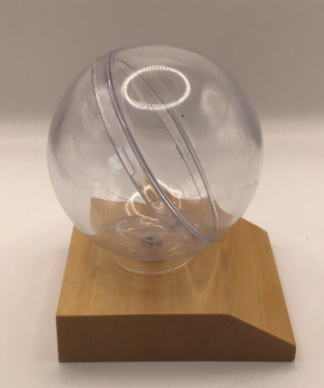 Acrylic baseball holder display with wood base stand