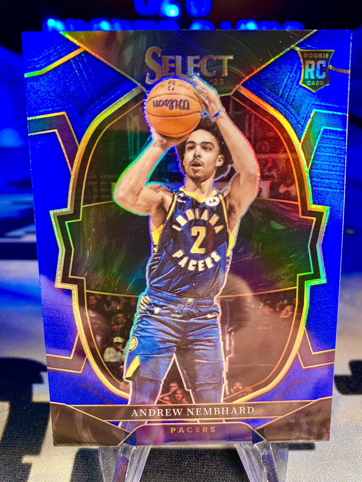 2022-23 Andrew Nembhard Panini Select Concourse Blue Prizm Rookie Card #77