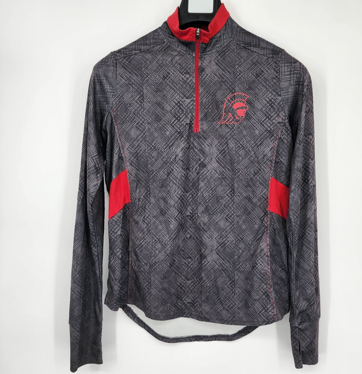 USC Trojans 1/4 Zip Pullover Long Sleeve Shirt Women’s Small Gray Trojan Apparel