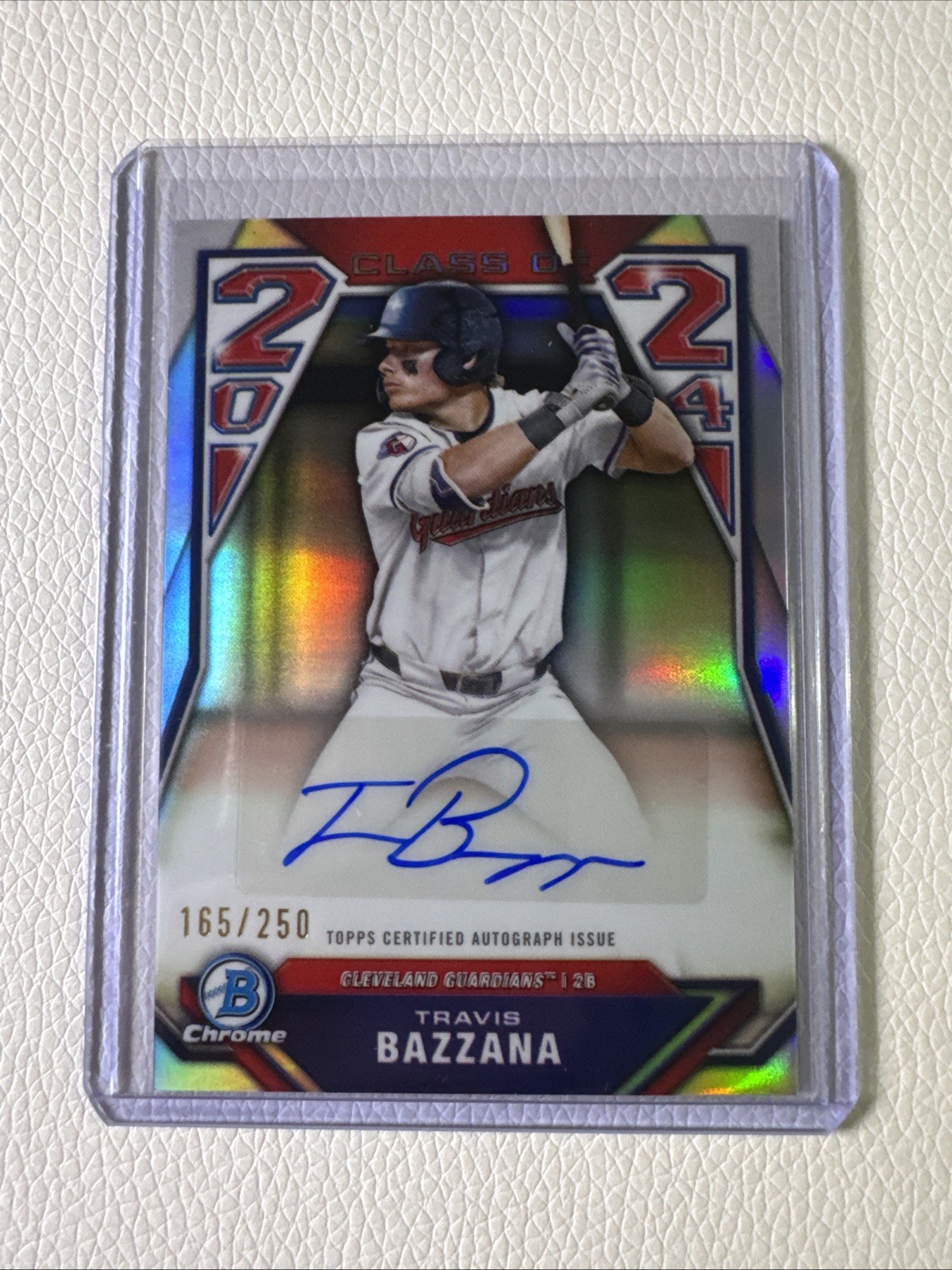 TRAVIS BAZZANA 2024 BOWMAN DRAFT CLASS OF 2024 REFRACTOR AUTO /250