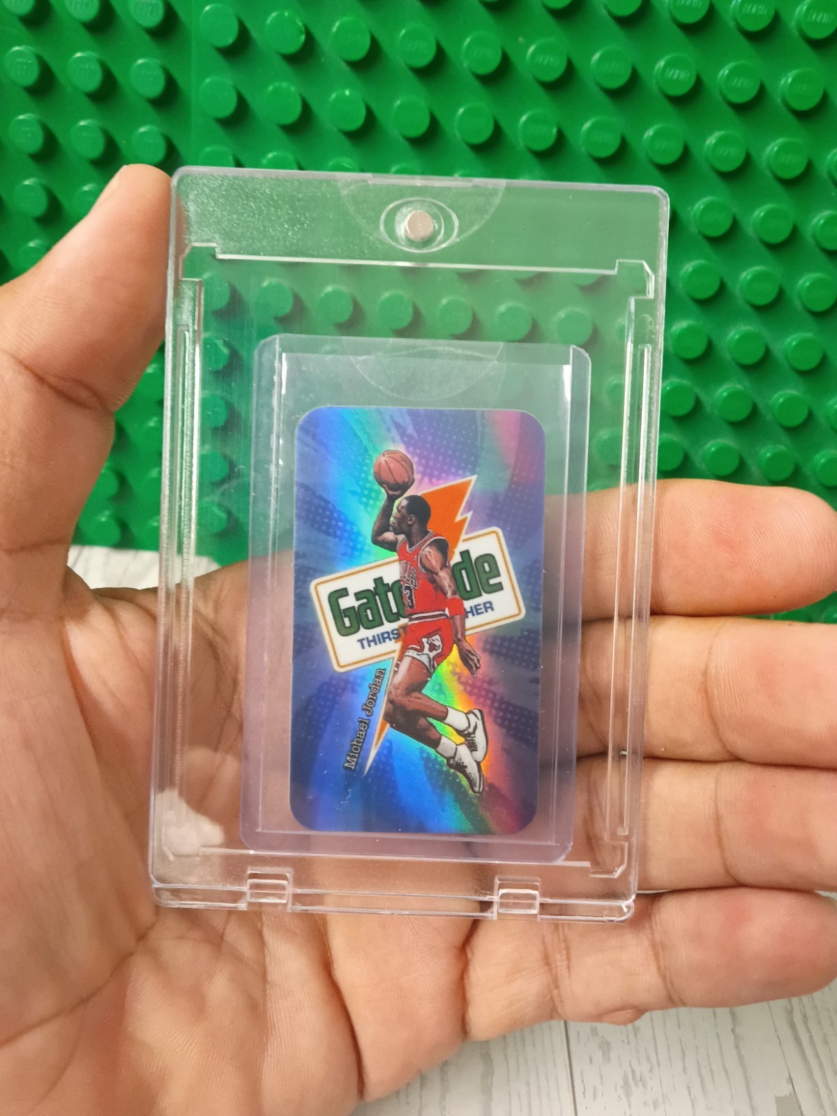 Michael Jordan 1991 Gatorade Blue Tropical Fruit Refractor Promo Tobacco Card