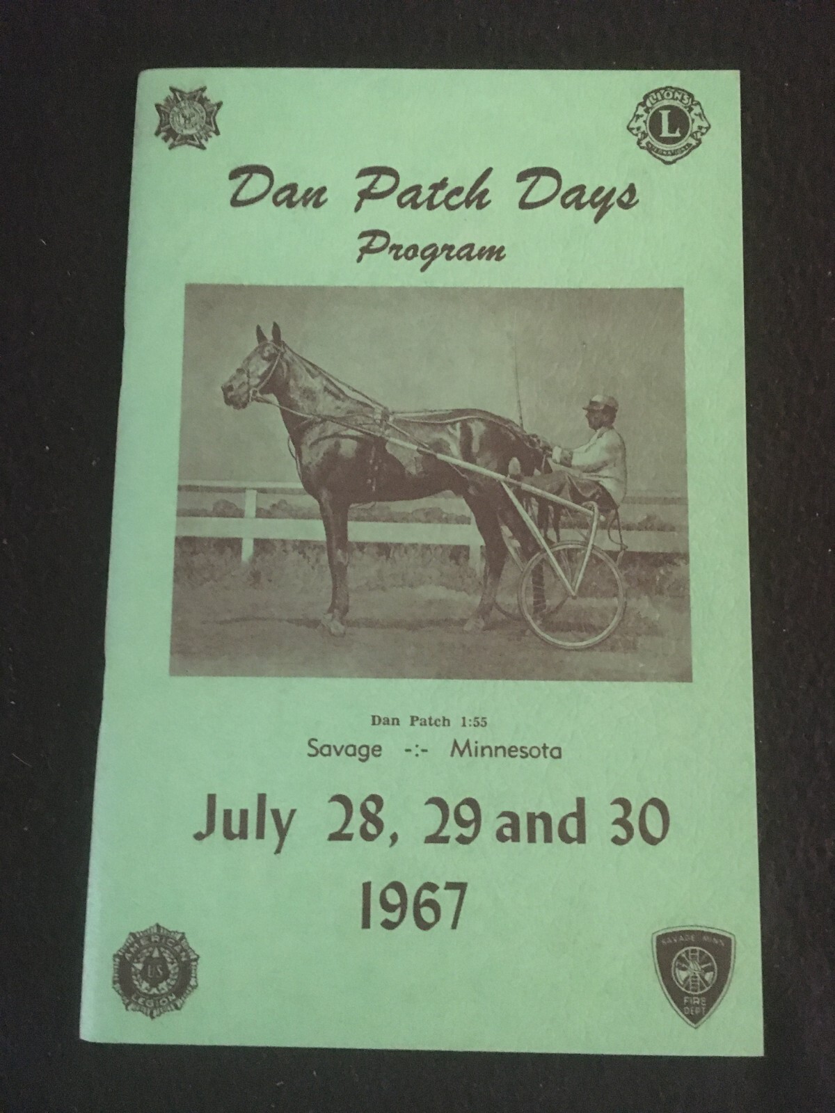 DAN PATCH DAYS PROGRAM July 28, 29, 30, 1963 Savage, Minnesota Horse Racing