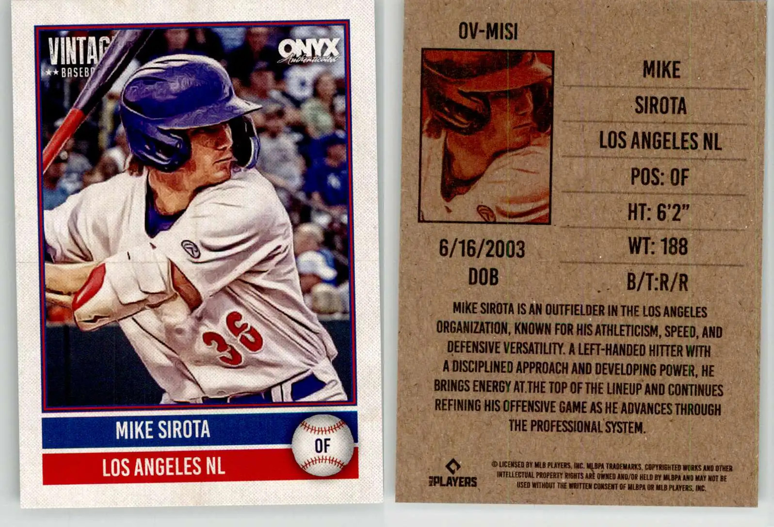 Mike Sirota 2026 ONYX Vintage Baseball OV-MISI Dodgers