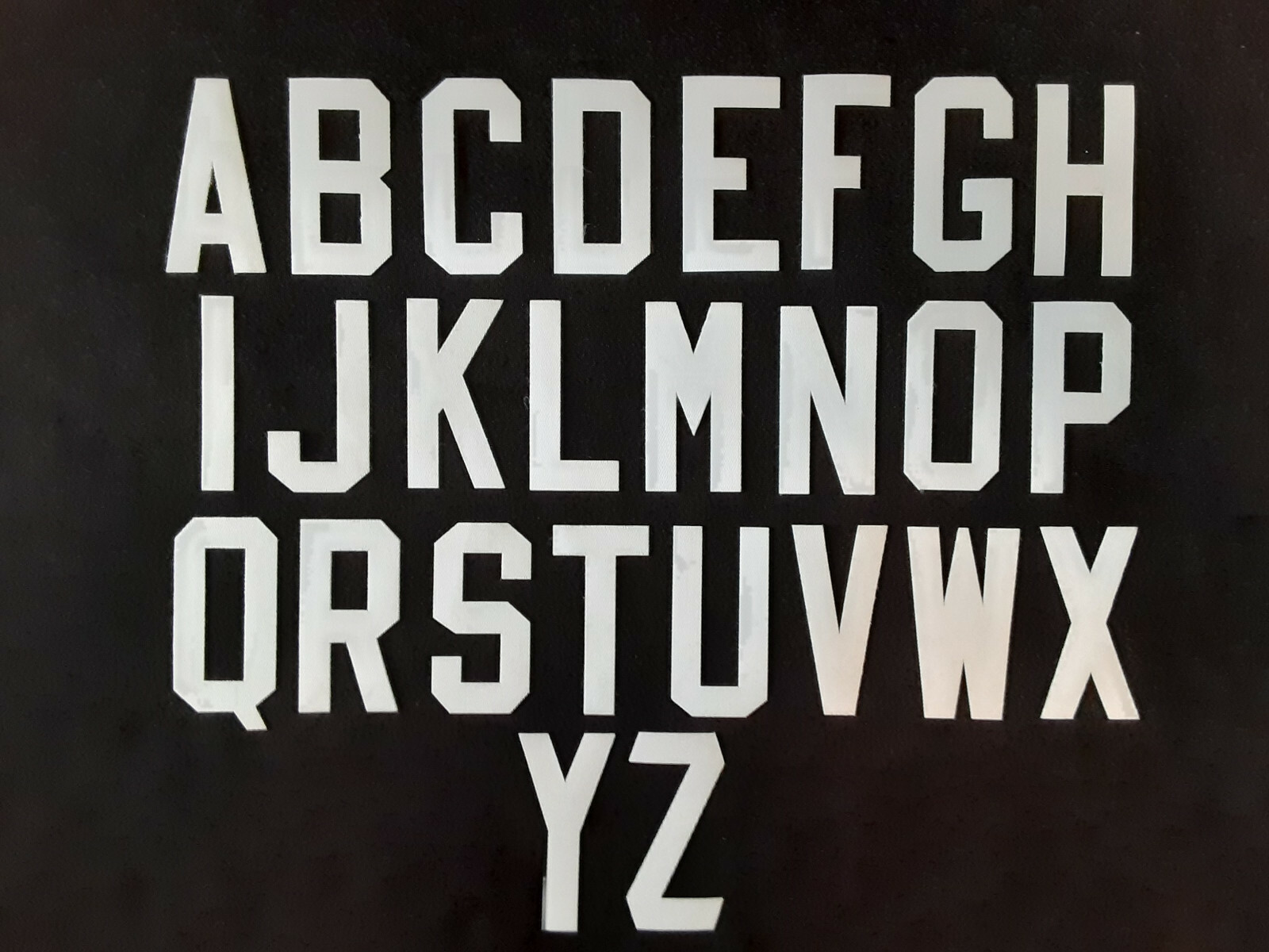 Tackle Twill Letters 3″ Block Font NHL, NFL, NBA MLB Authentic 3″ Jersey Letters