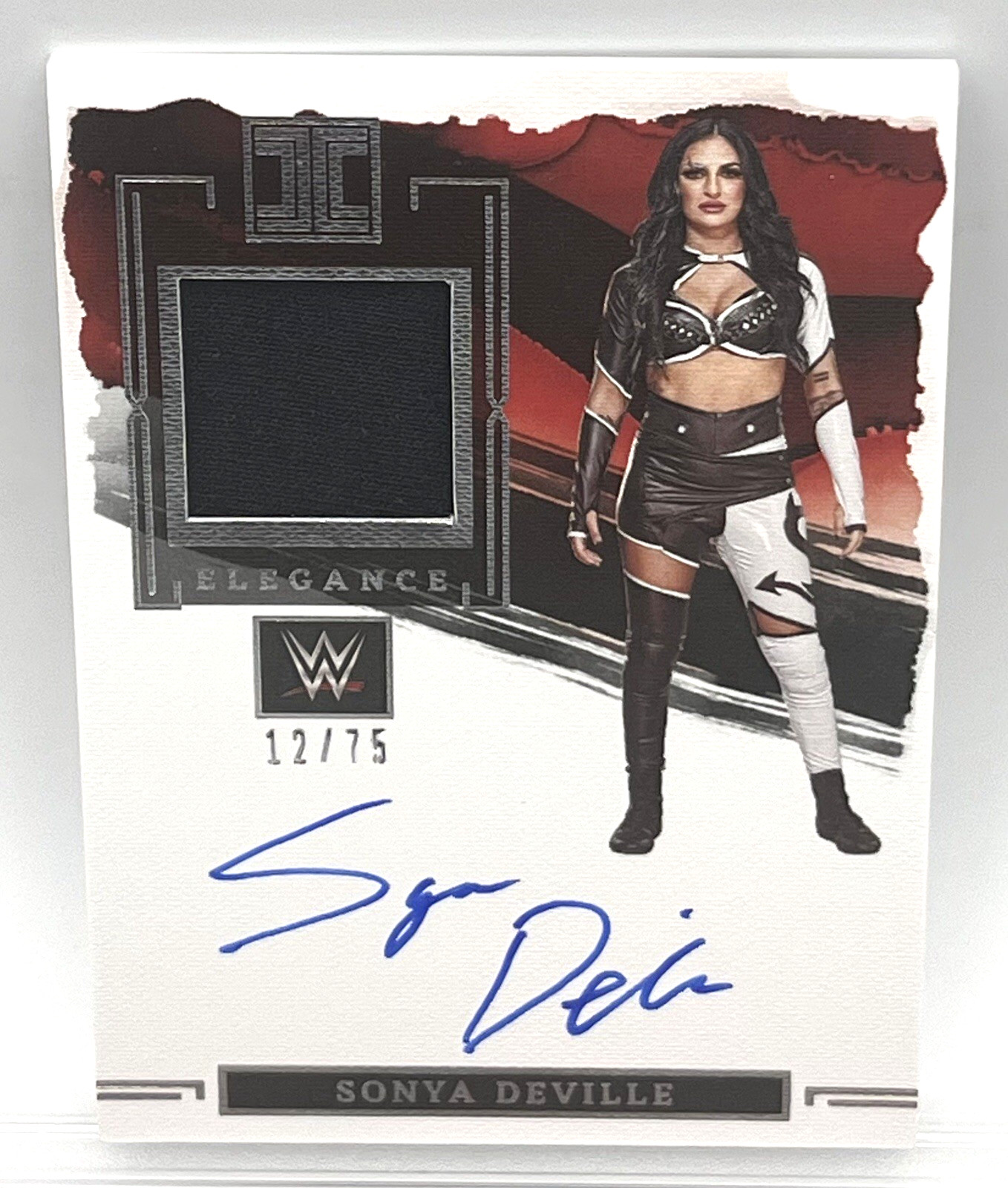 SONYA DEVILLE – 2023 PANINI WWE IMPECCABLE ON CARD AUTOGRAPH PATCH RELIC #12/75
