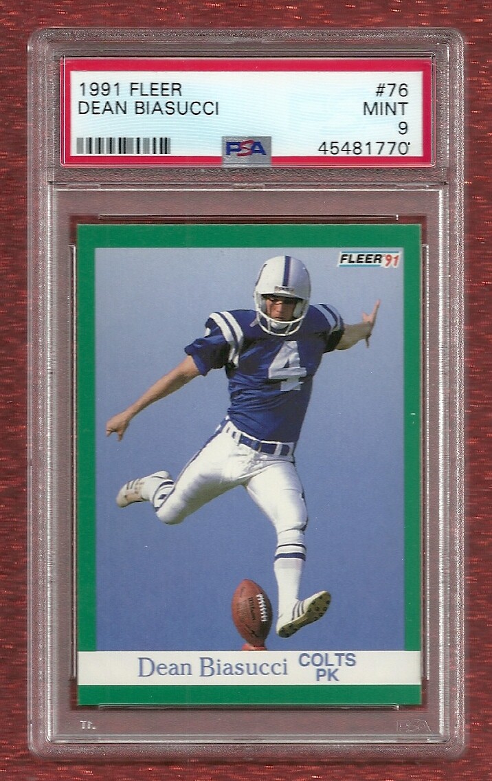 1991 FLEER #76 DEAN BIASUCCI PSA 9 MINT POP 1 NONE HIGHER INDIANAPOLIS COLTS