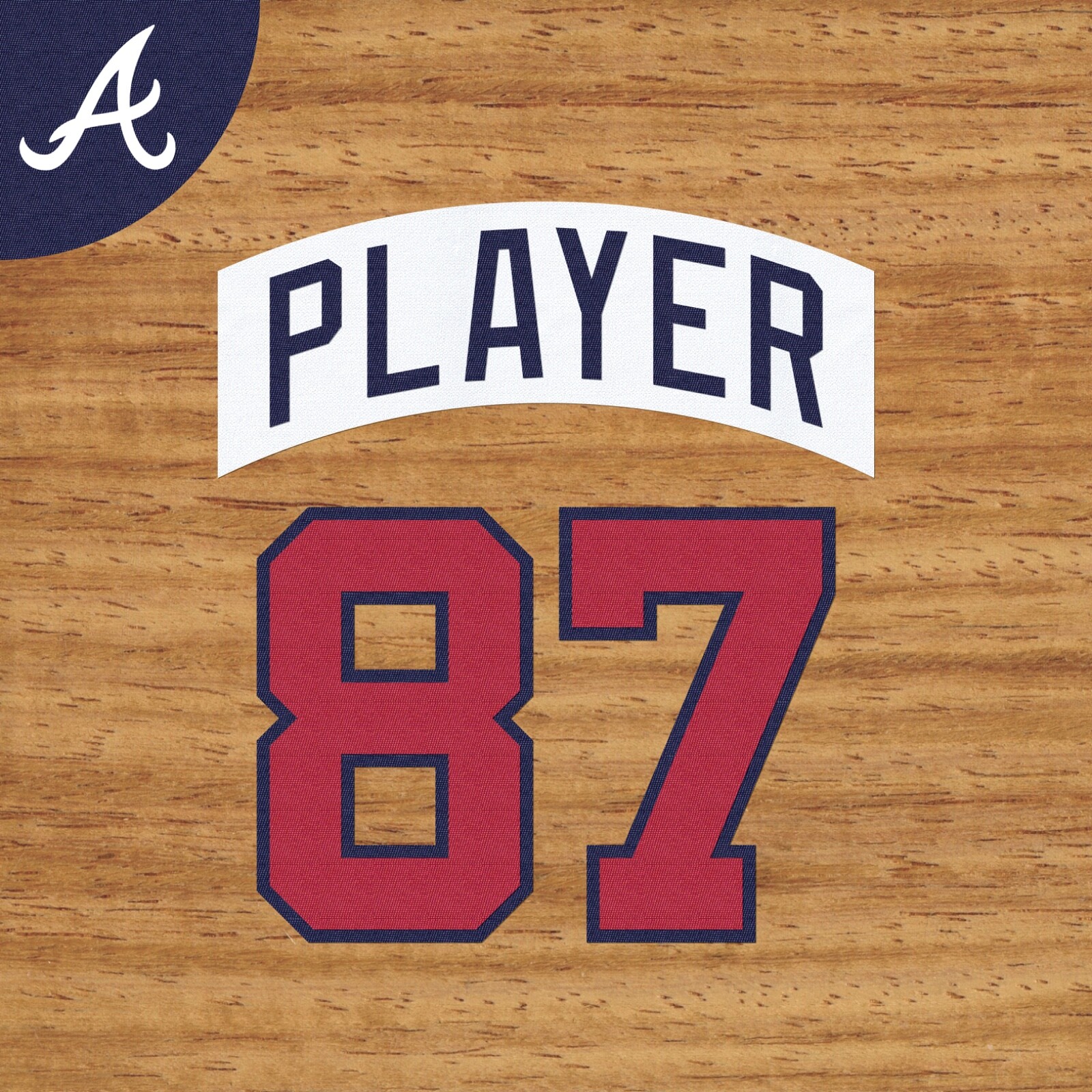 ATLANTA BRAVES HOME JERSEY LETTERING AND NUMBERING KIT (1987-2005)
