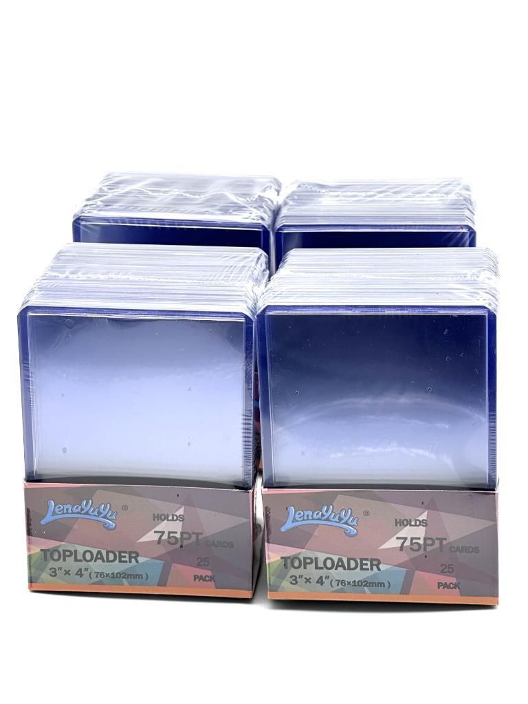 100pcs Lenayuyu 3″ x 4″ Super Thick Toploaders 75PT Card Holders Standard Size
