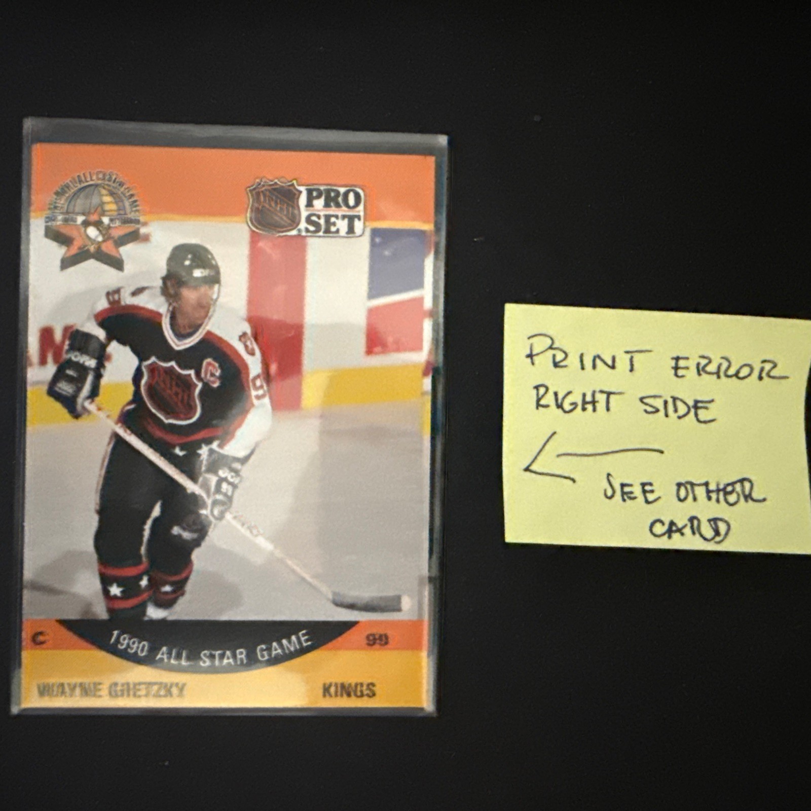 1990-91 Pro Set – Wayne Gretzky #340 – RARE!Printing Error Card (serious buyer)