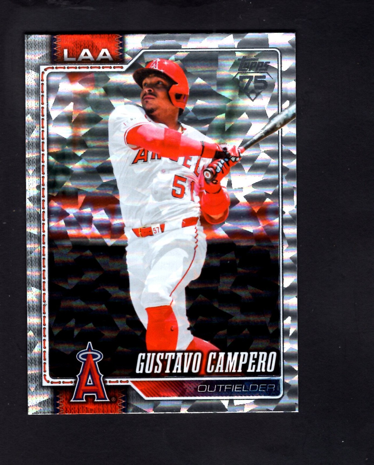 2026 Topps Series 2 Silver Crackle Foil Card #627 – Gustavo Campero Angels