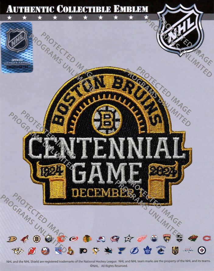 2024 NHL BOSTON BRUINS TEAM PATCH 100TH CENTENNIAL GAME DECEMBER 1ST COLLECTIBLE