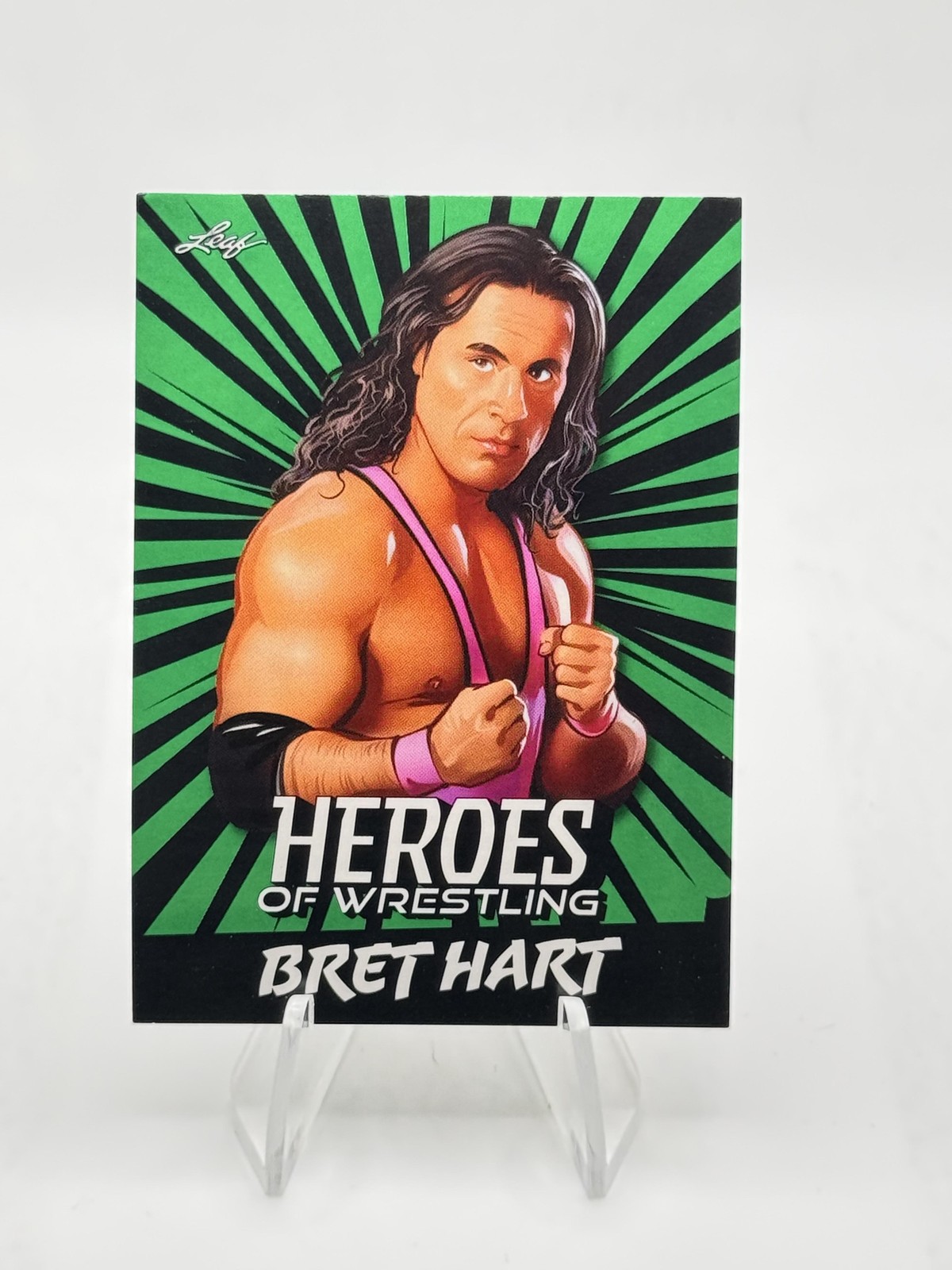 2023 Leaf Heroes of Wrestling Bret The Hitman Hart WWE #B-1 Green Variation
