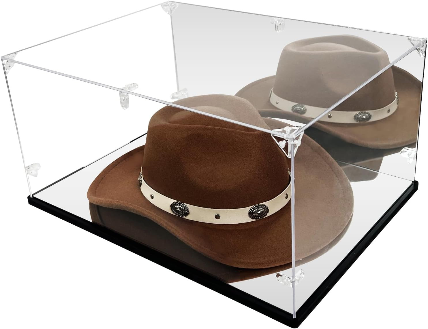 Mini Helmet Display Case with UV Protection & Mirror Back | Clear Acrylic Showca