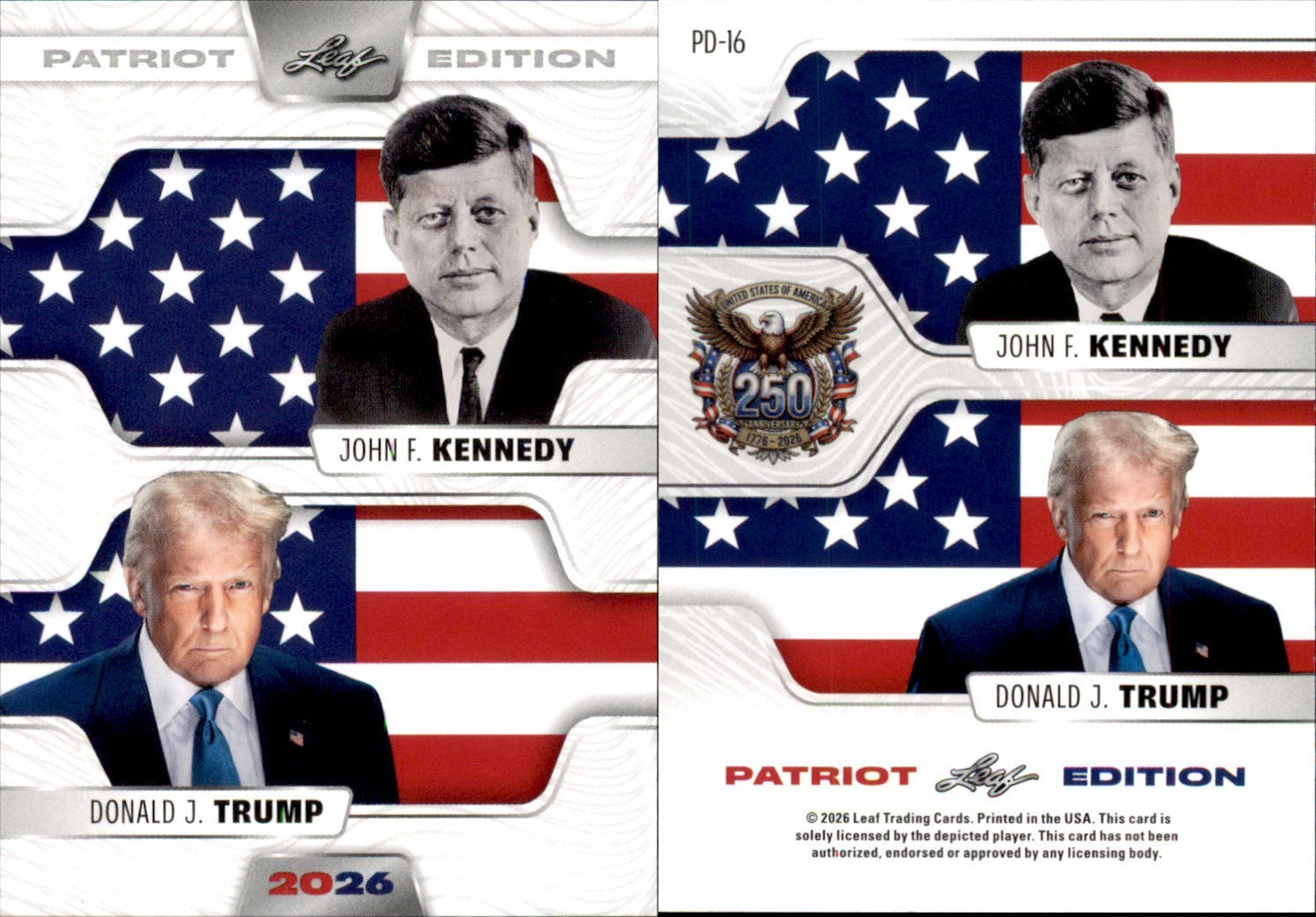 2026 LEAF 250TH ANNIVERSARY PATRIOT EDITION KENNEDY / TRUMP PD-16 POTUS