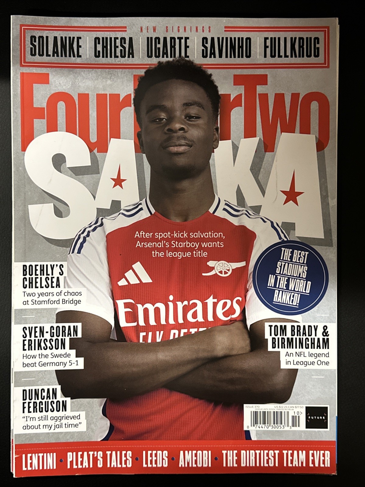 BUKAYO SAKA ARSENAL FOUR FOUR TWO MAGAZINE ISSUE 370 OCTOBER 2024