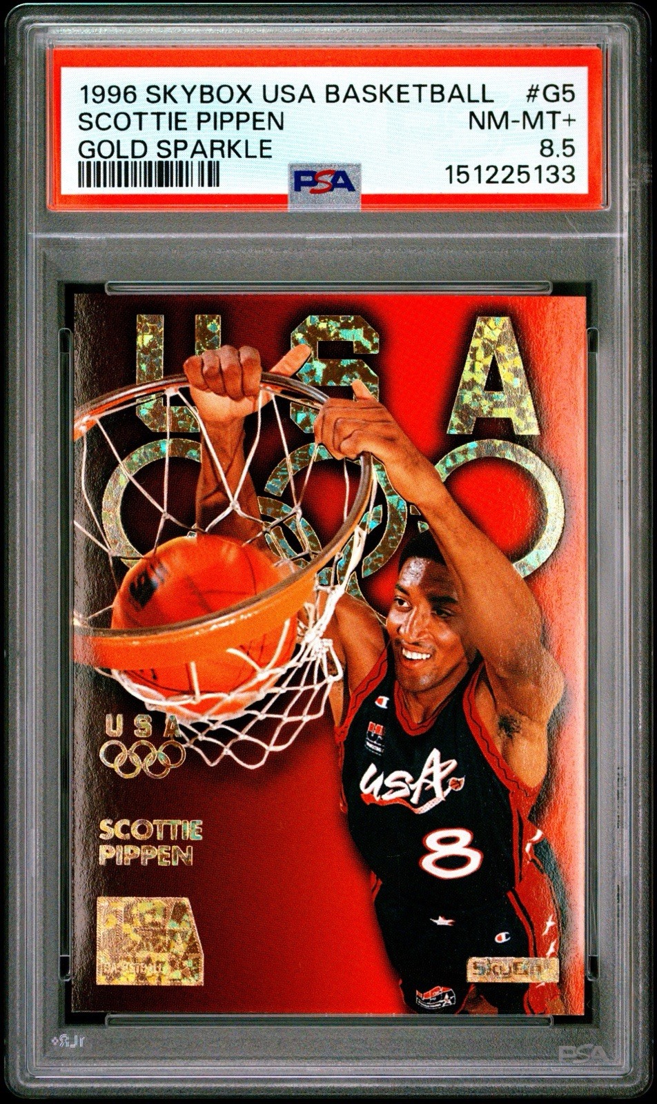 Scottie Pippen 1996 SkyBox USA Gold Sparkle #G5 PSA 8.5 Olympics Team USA