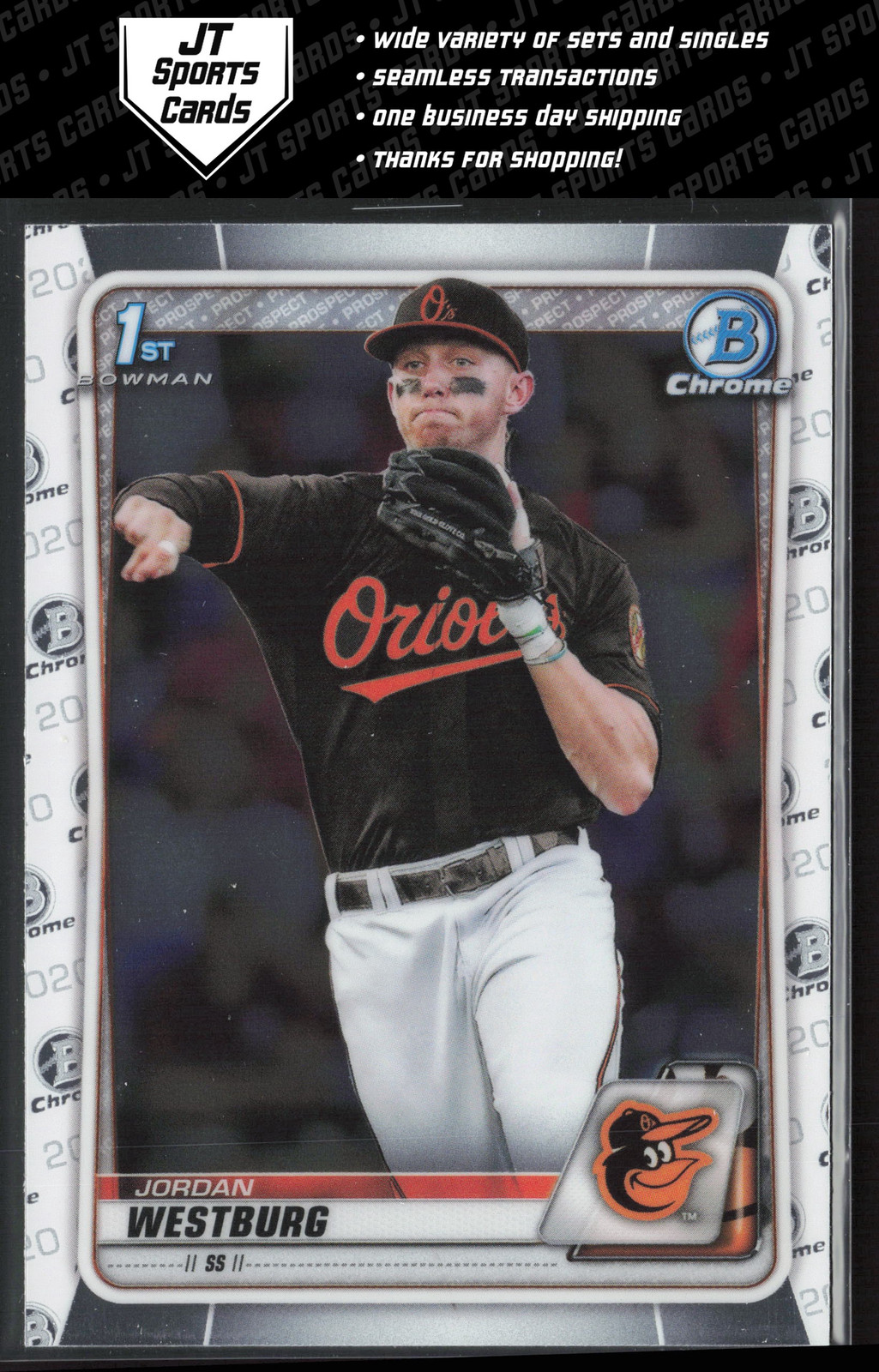 2020 Bowman Draft Jordan Westburg BD-111 1st Chrome | Baltimore Orioles