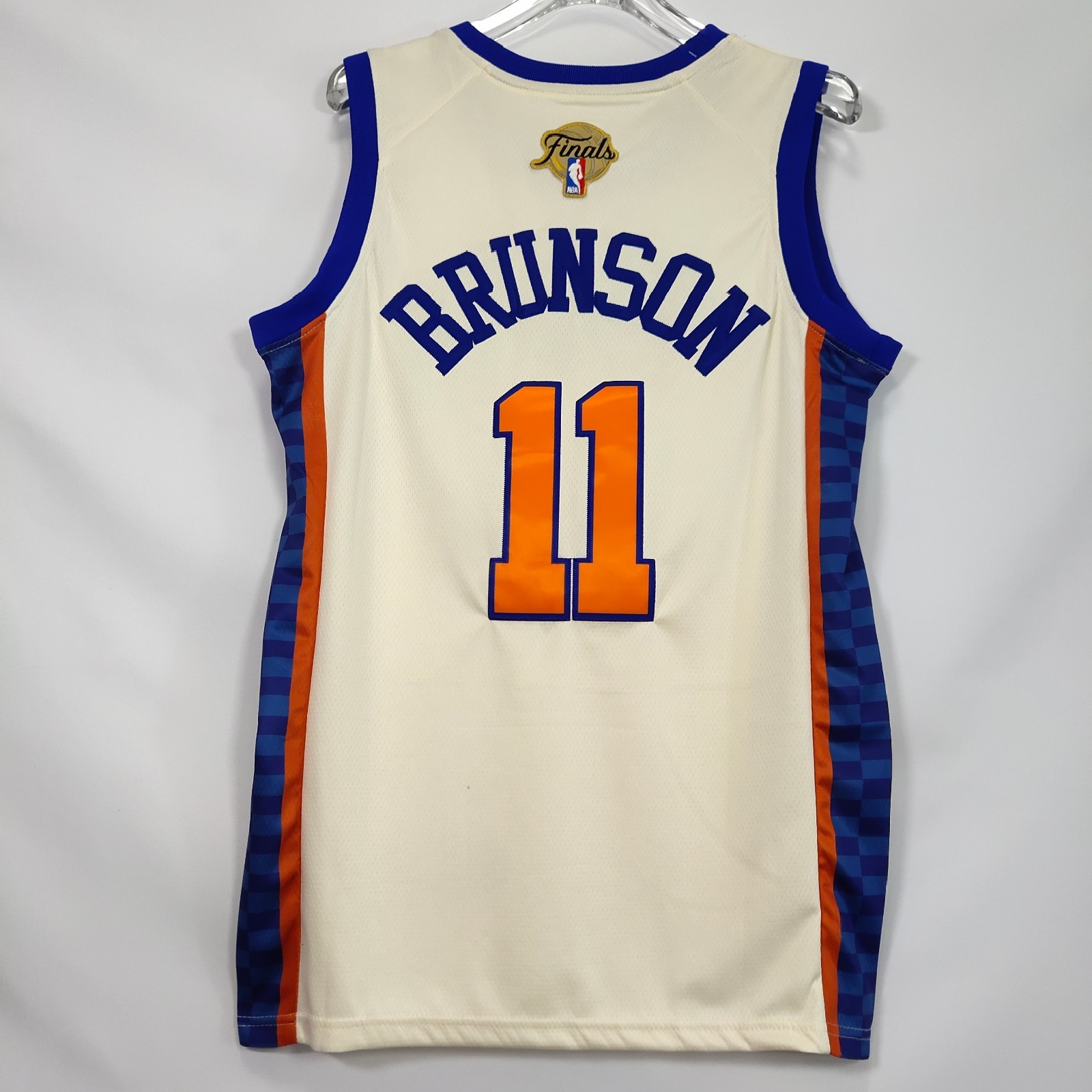 (FINAL version)Jalen Brunson #11 stitched lettering beige jersey
