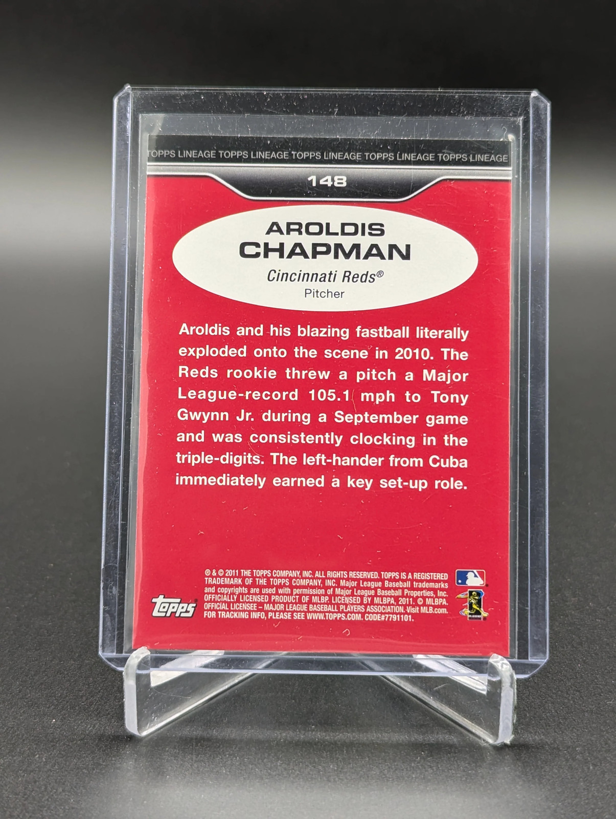 2011 Topps Lineage Refractor Diamond Anniversary #148 Aroldis Chapman RC