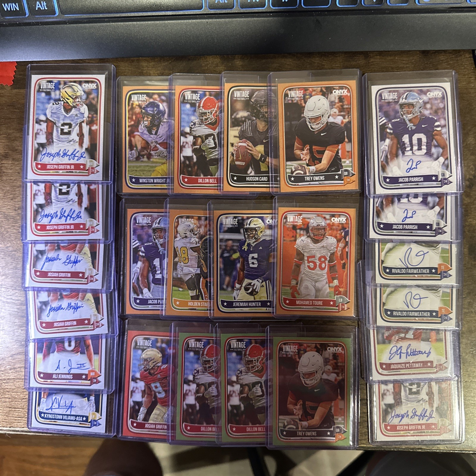 2024 ONYX Vintage Football Mega Lot (24) Cards Includes 12 Autos And 12 Numbered