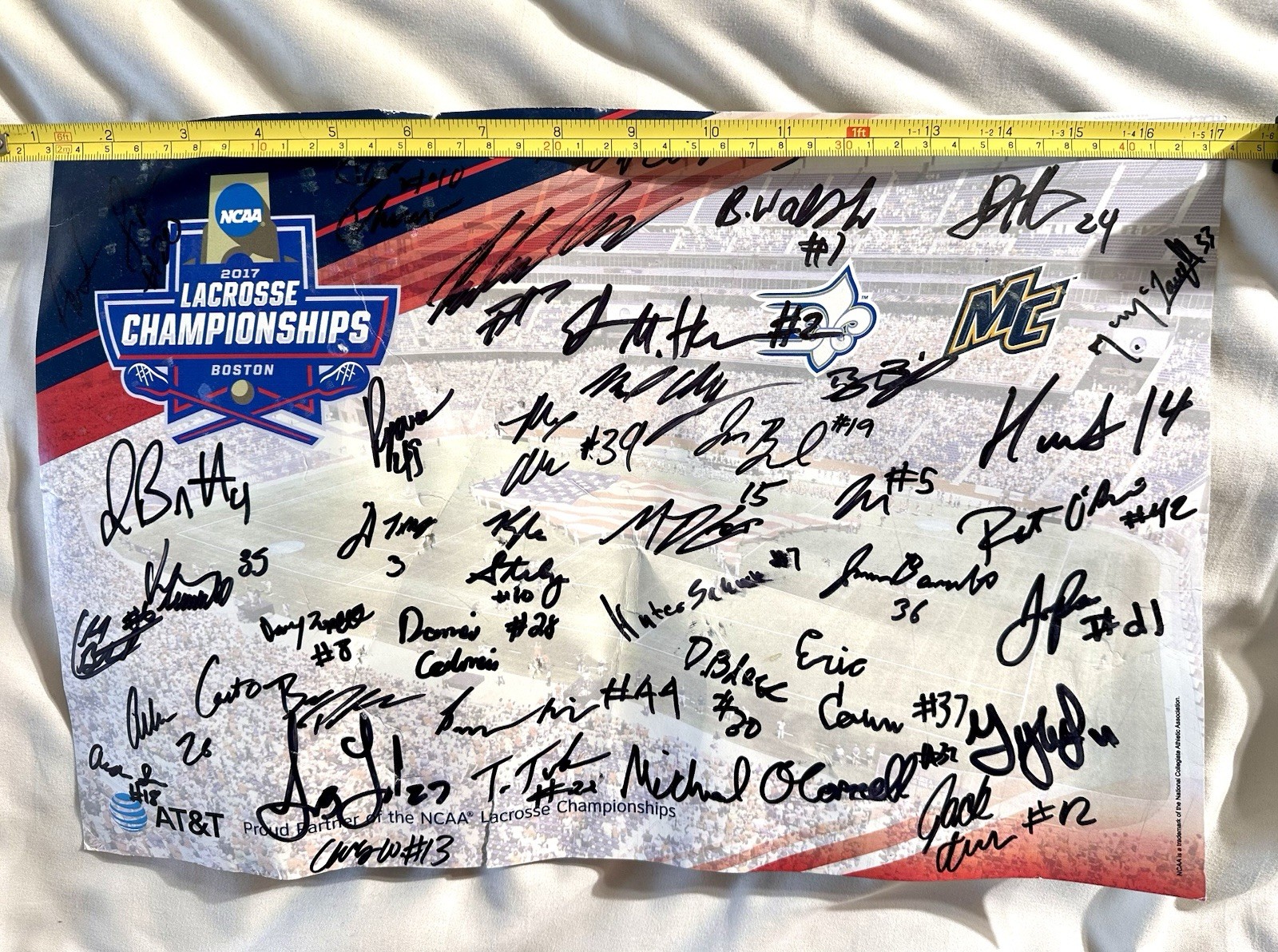 Signed 2017 NCAA Lacrosse Championship Poster Merrimack Warriors Title Team