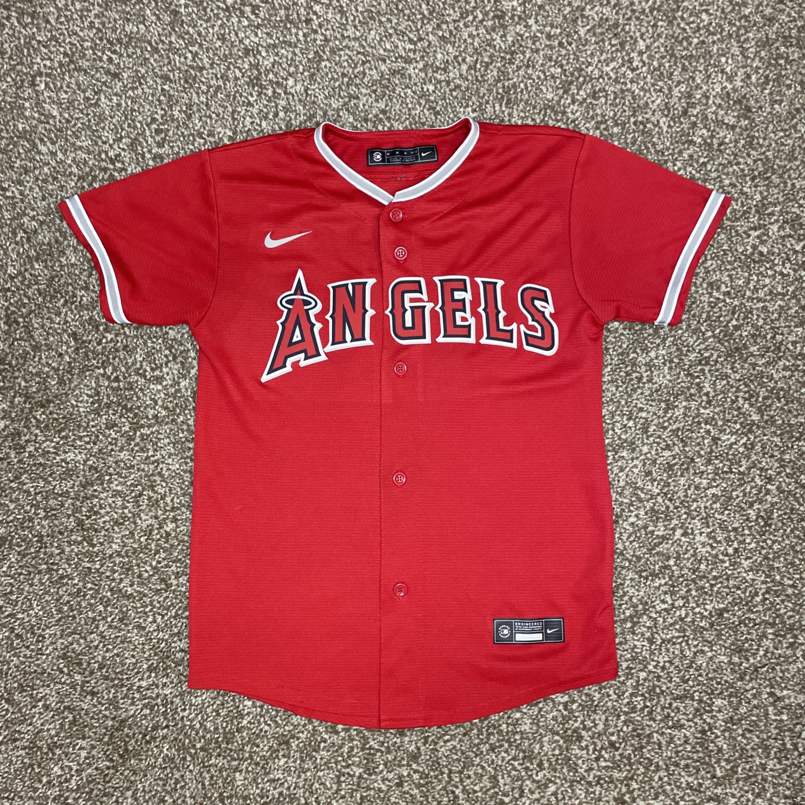 Nike Anaheim Angels Rendon Jersey Red Youth Medium 10/12 Baseball Stitched