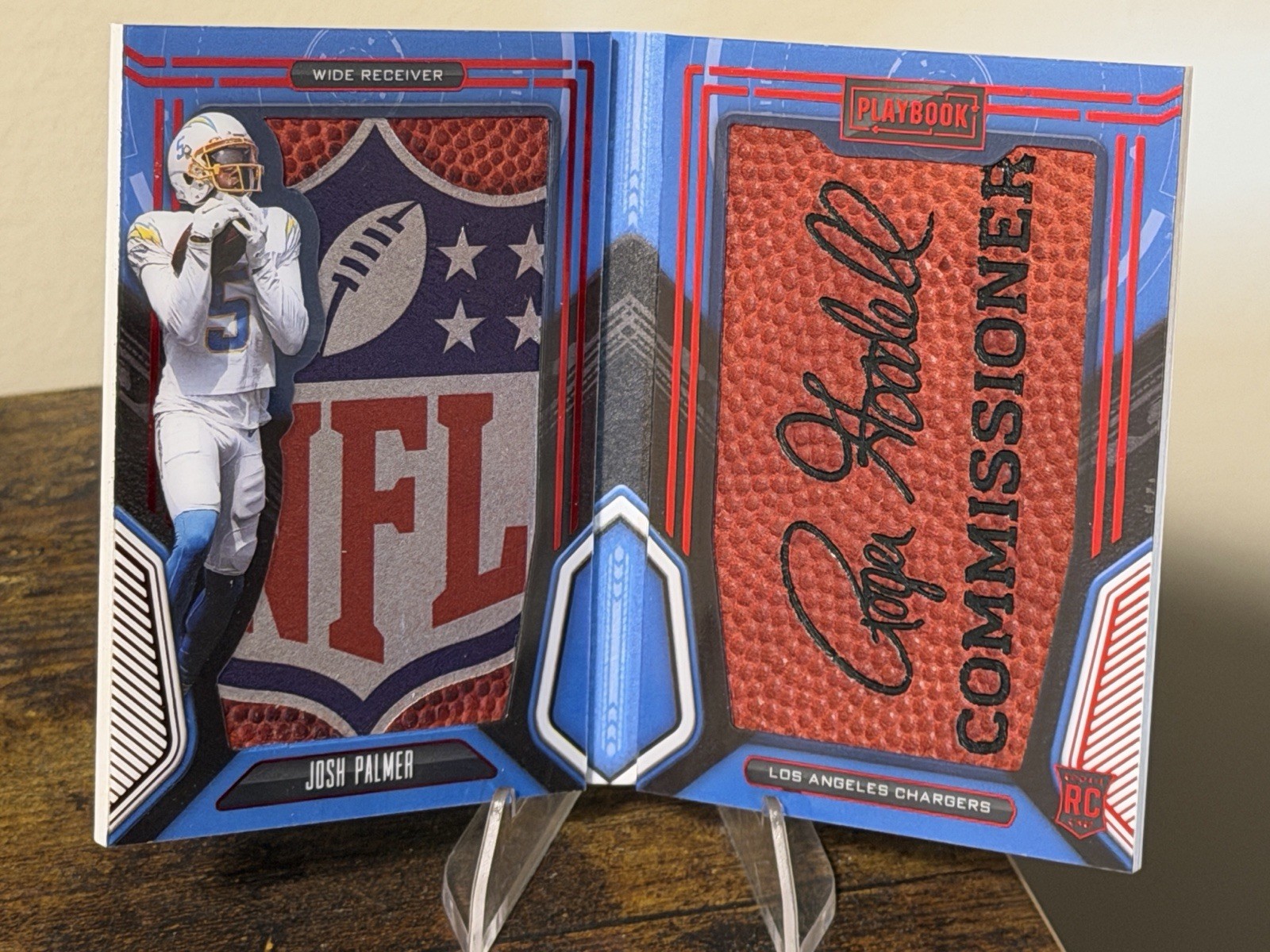 2021 Panini Playbook Josh Palmer 1/1 Rookie NFL SHIELD & Commissioner Football
