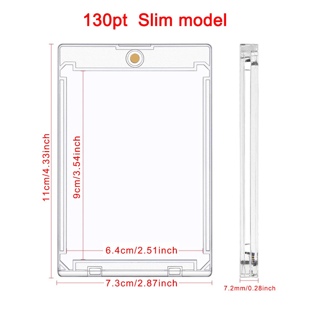 5PACK Ultra Thin Hard One Touch Magnetic Card Holder For 130PT Trading Cards