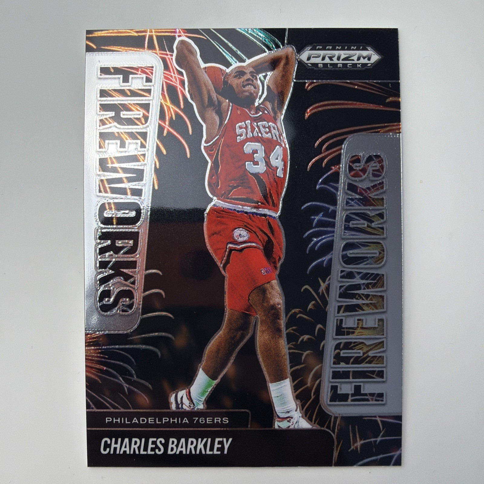 2024-25 Panini Prizm Black Charles Barkley Fireworks #25 76ers