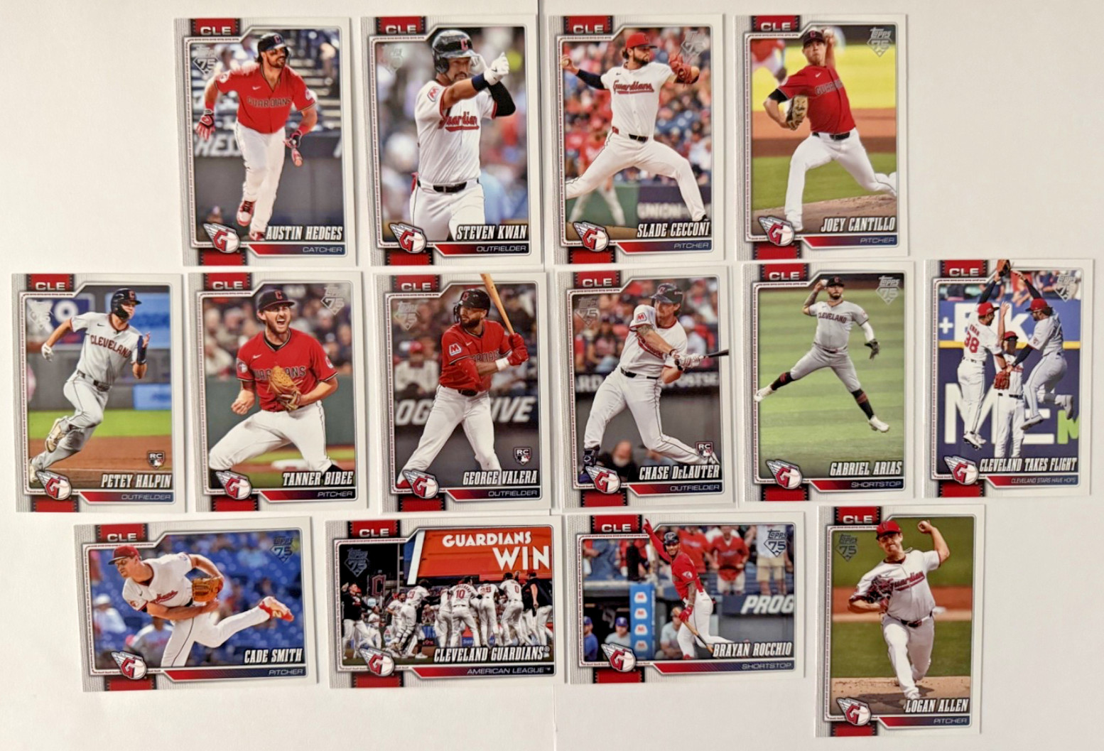 2026 Topps Series 2 Team Set CLEVELAND GUARDIANS 14 Cards Chase DeLauter RC+