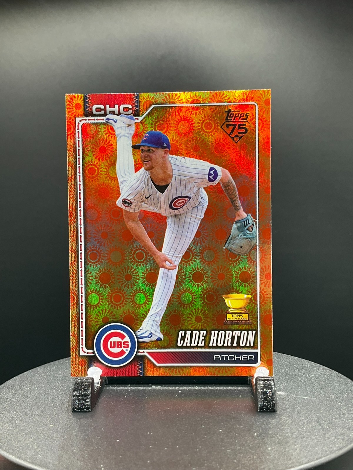 2026 Topps Series 2 Orange “SUN” Holo Foil Parallel #632 Cade Horton, Chicago Cu