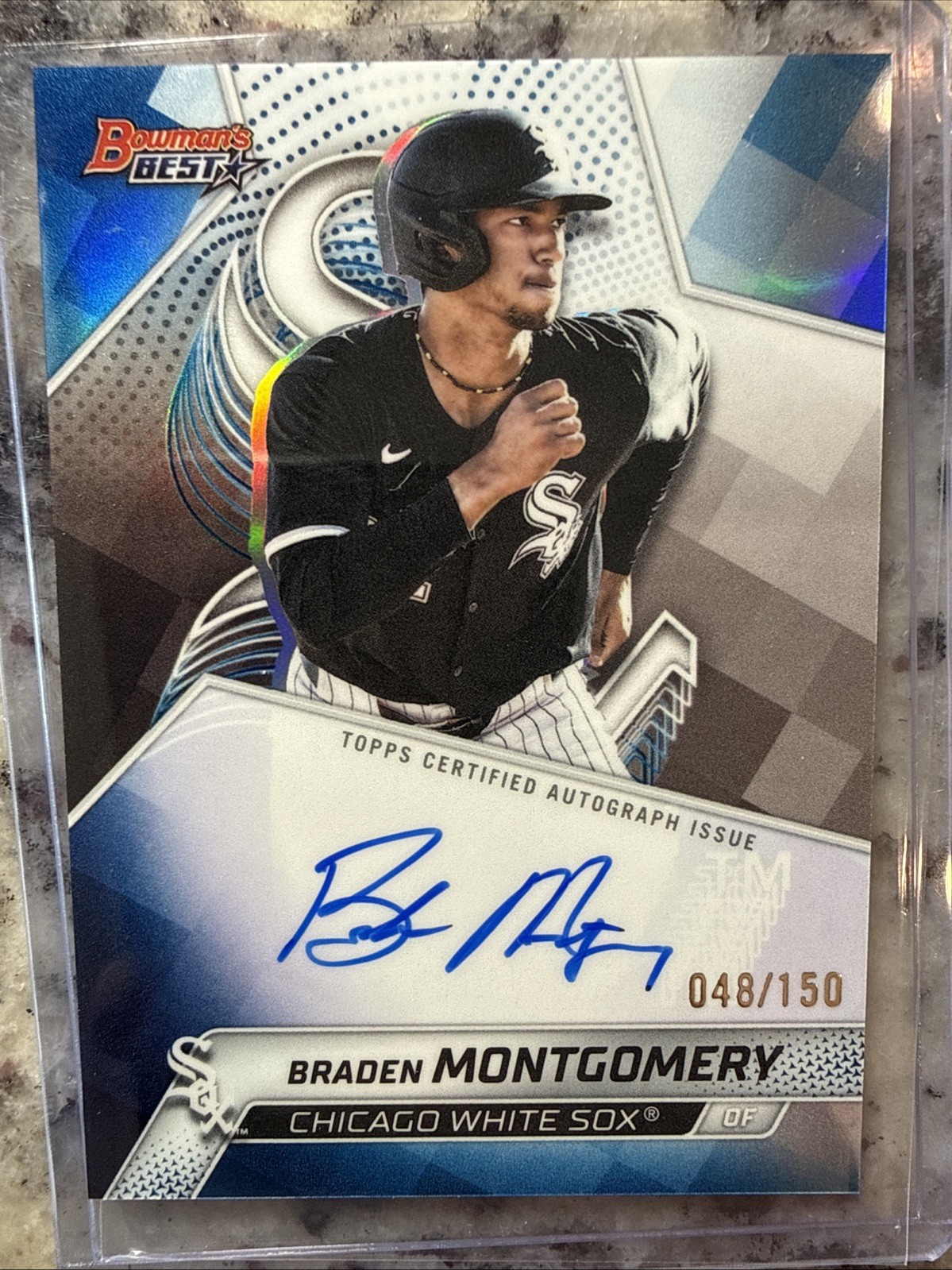 2025 Bowman’s Best Braden Montgomery Best Of 2025 Blue Refractor Autograph /150!