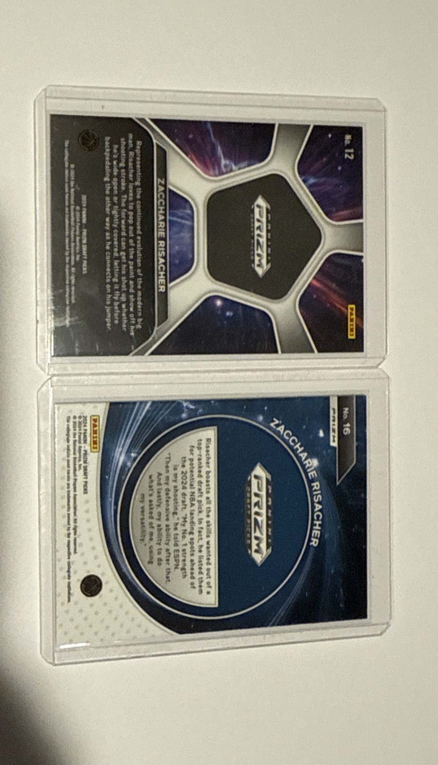 Zaccharie Risacher Prizm Draft Picks – Rookie Card Lot Of 2