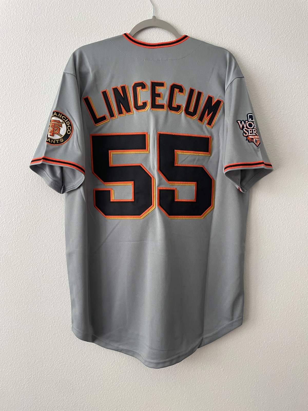 Vintage Tim Lincecum 2010 San Francisco Giants World Series Grey gray throwback