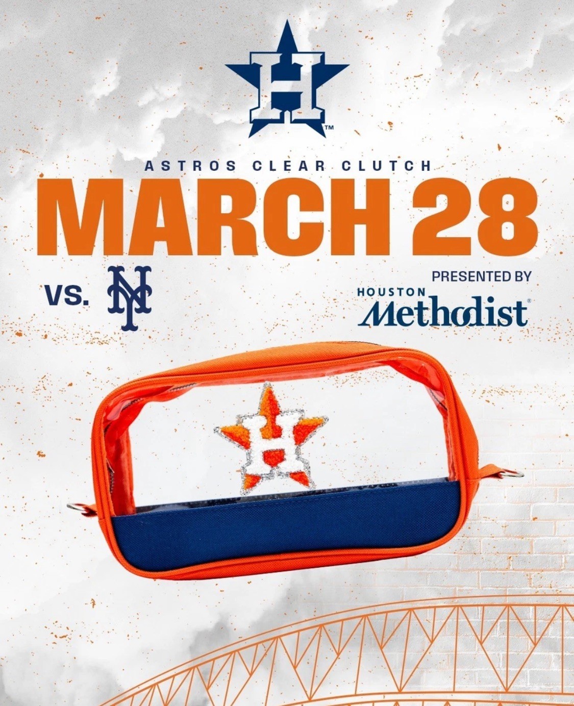 Houston Astros CLEAR CLUTCH BAG 3/28/25 SGA New in Bag Quantity Discount
