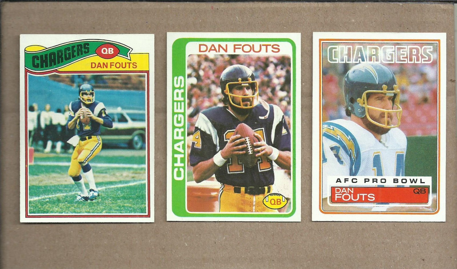1977 TOPPS #274, 78 #499 & 83 #374 DAN FOUTS 3 CARD, HIGH GRADE LOT