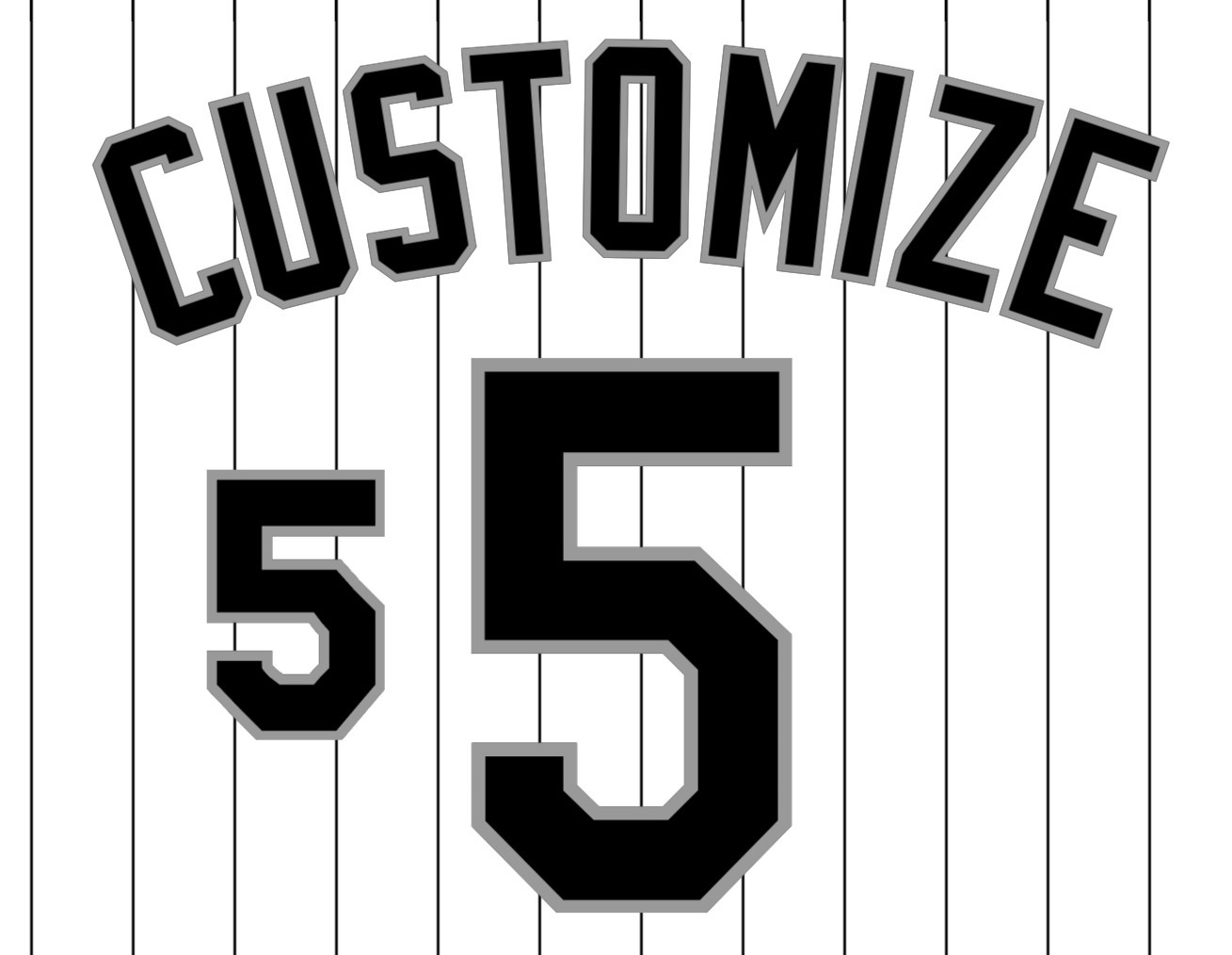 Chicago White Sox Home Custom Name and Number Lettering Kit for White Sox Jersey