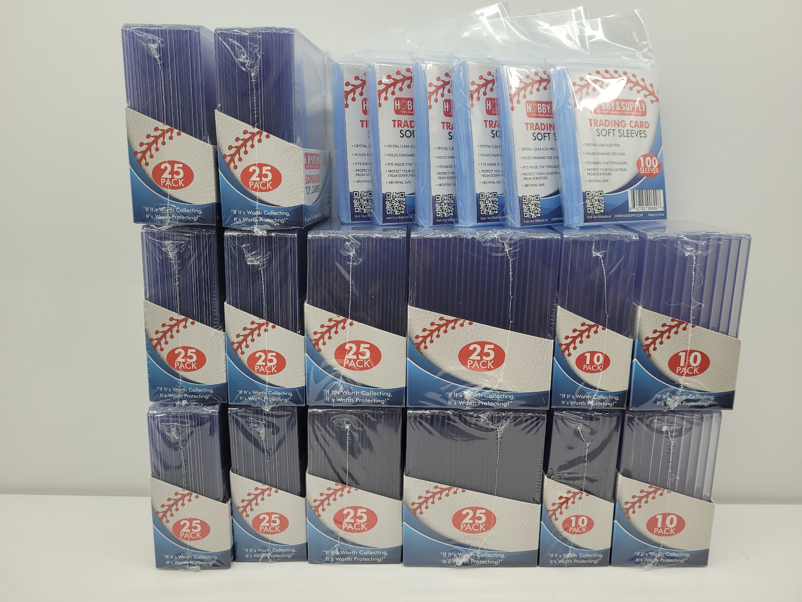 290 Assorted 3×4 inch Top Loader 35/60/100/180 point+600 Soft Sleeves HOLDER