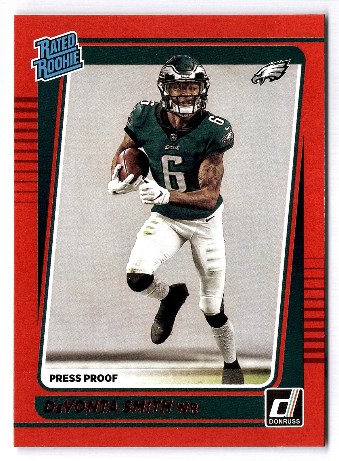 2021 Donruss Football #261 Devonta Smith Red Press Proof RC Philadelphia Eagles
