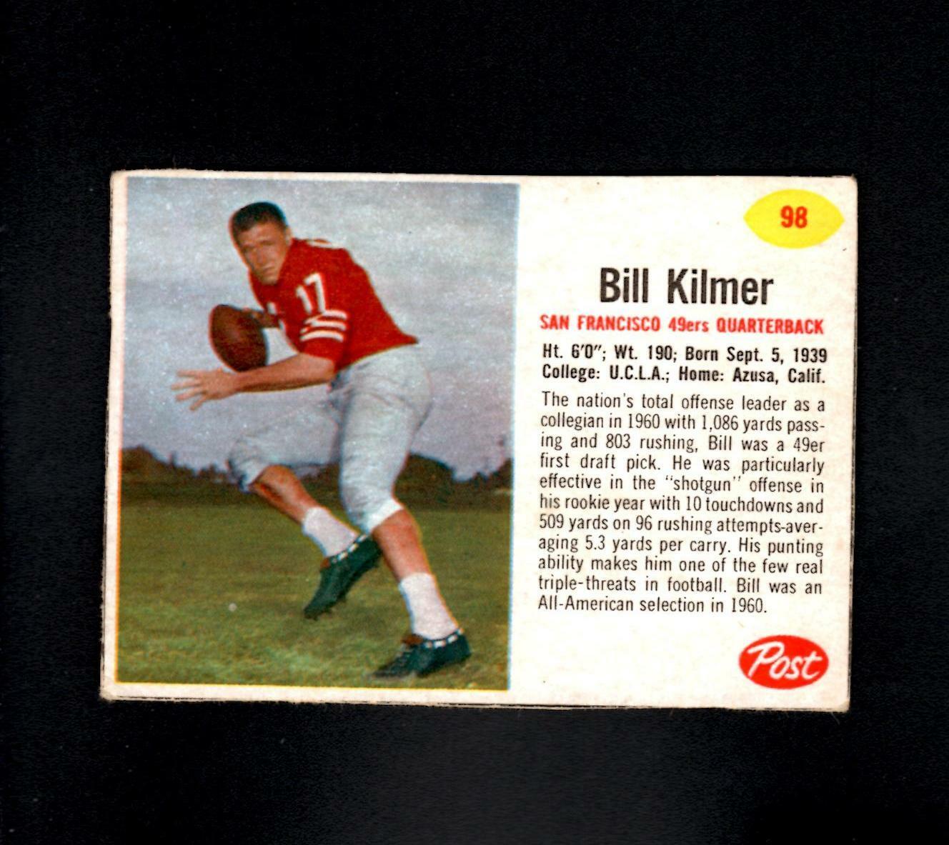 3243* 1962 Post # 98 Bill Kilmer EX