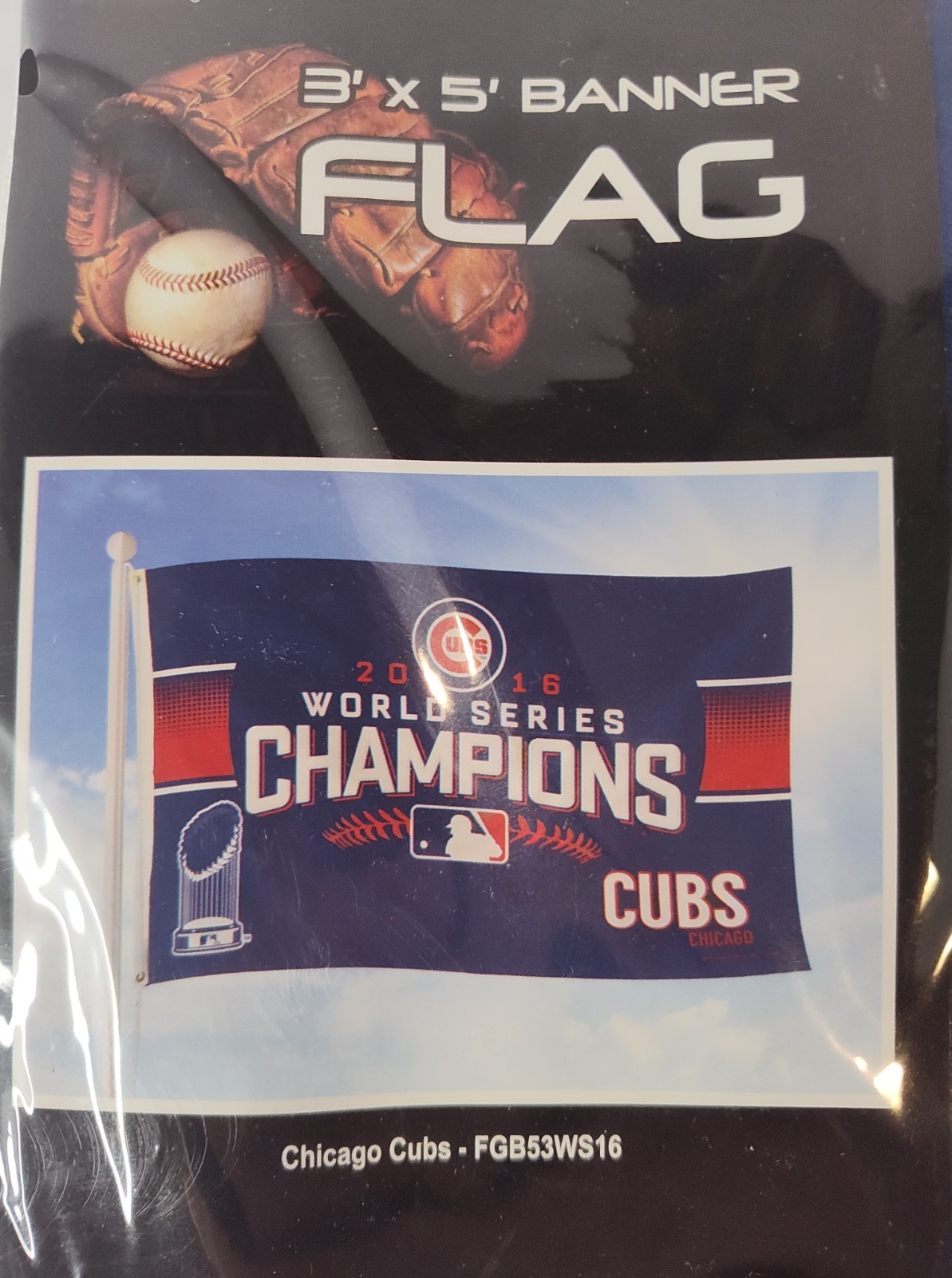 MLB Chicago Cubs 2016 World Series Champions Banner Flag 3′ X 5′ Free Shipping