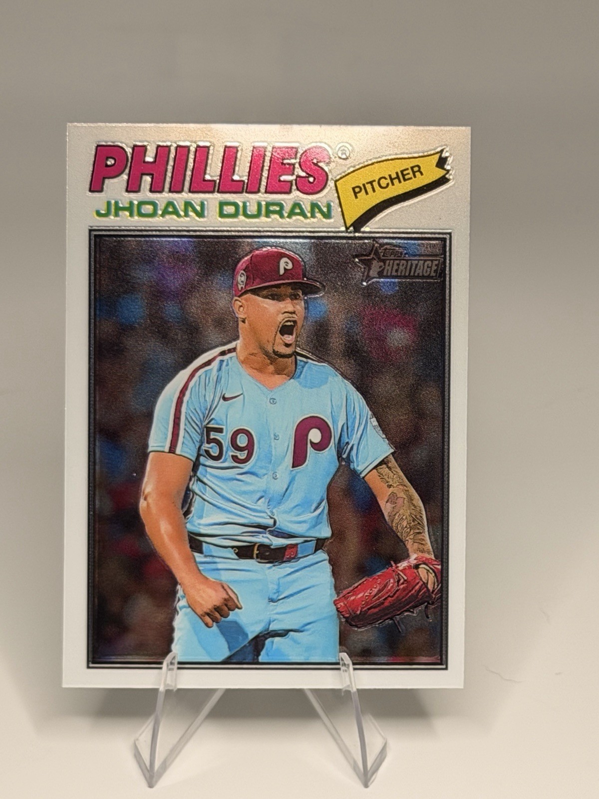 2026 Topps Heritage Chrome SP Jhoan Duran #14 Philadelphia Phillies