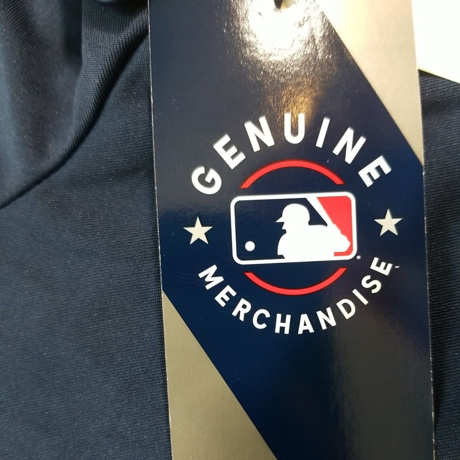 NWT Milwaukee Brewers Athletic Navy Polo Mens Genuine Merchandise