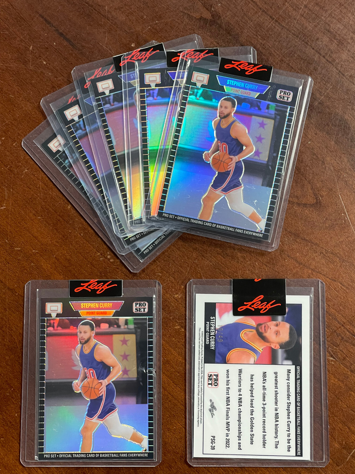UP TO 5 2023 LEAF PRO SET Metal Black Holo Prizm Refractor STEPHEN CURRY # /49