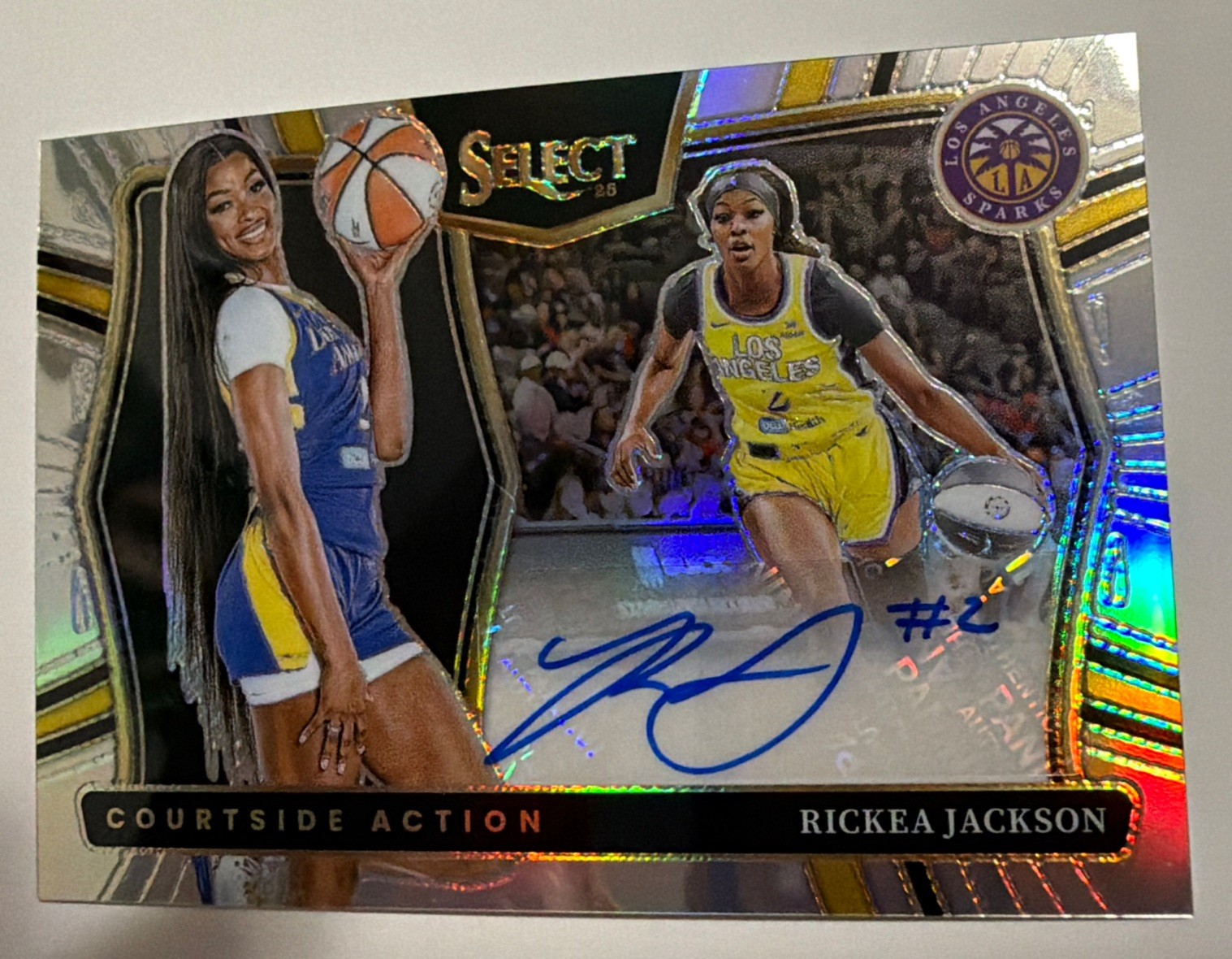 Rickea Jackson Courtside Action Silver Prizm Auto ( 2025 Select WNBA Sparks Sky)