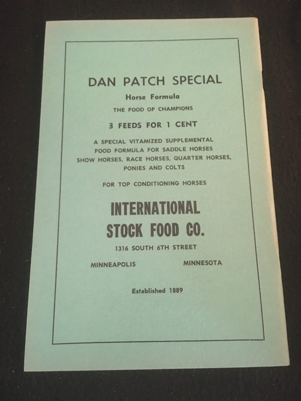 DAN PATCH DAYS PROGRAM July 28, 29, 30, 1961 Savage, Minnesota Horse Racing