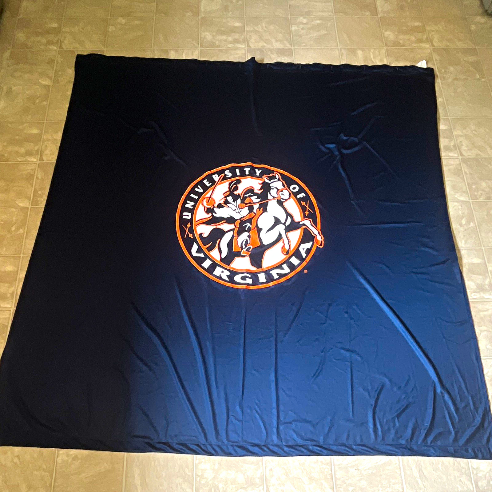 Virginia Cavaliers Jersey-Style Shower Curtain 100% Polyester Navy Blue w/ Logo
