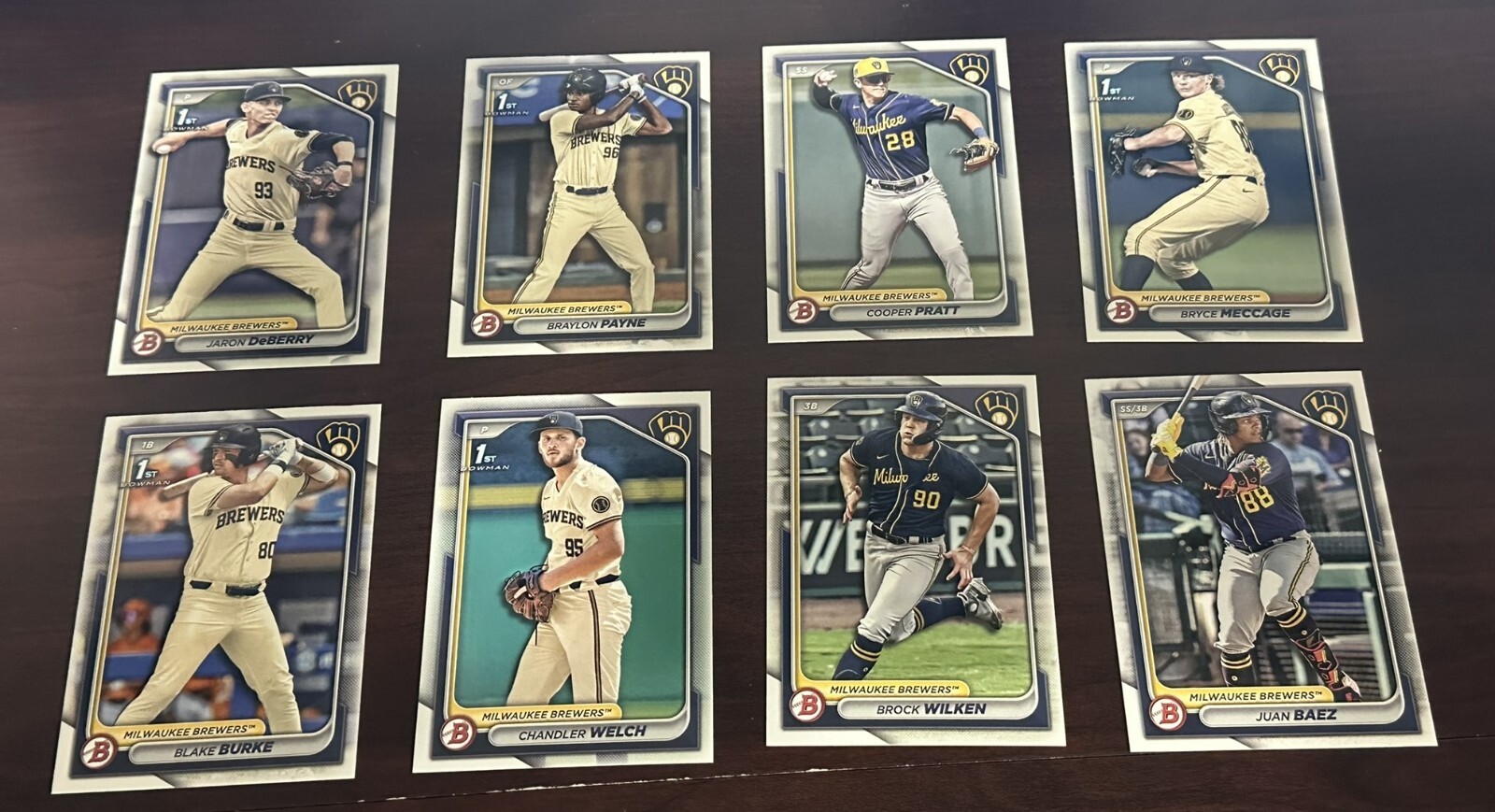 MILWAUKEE BREWERS – 2024 Bowman Draft Baseball Paper Team Set – Payne 1st