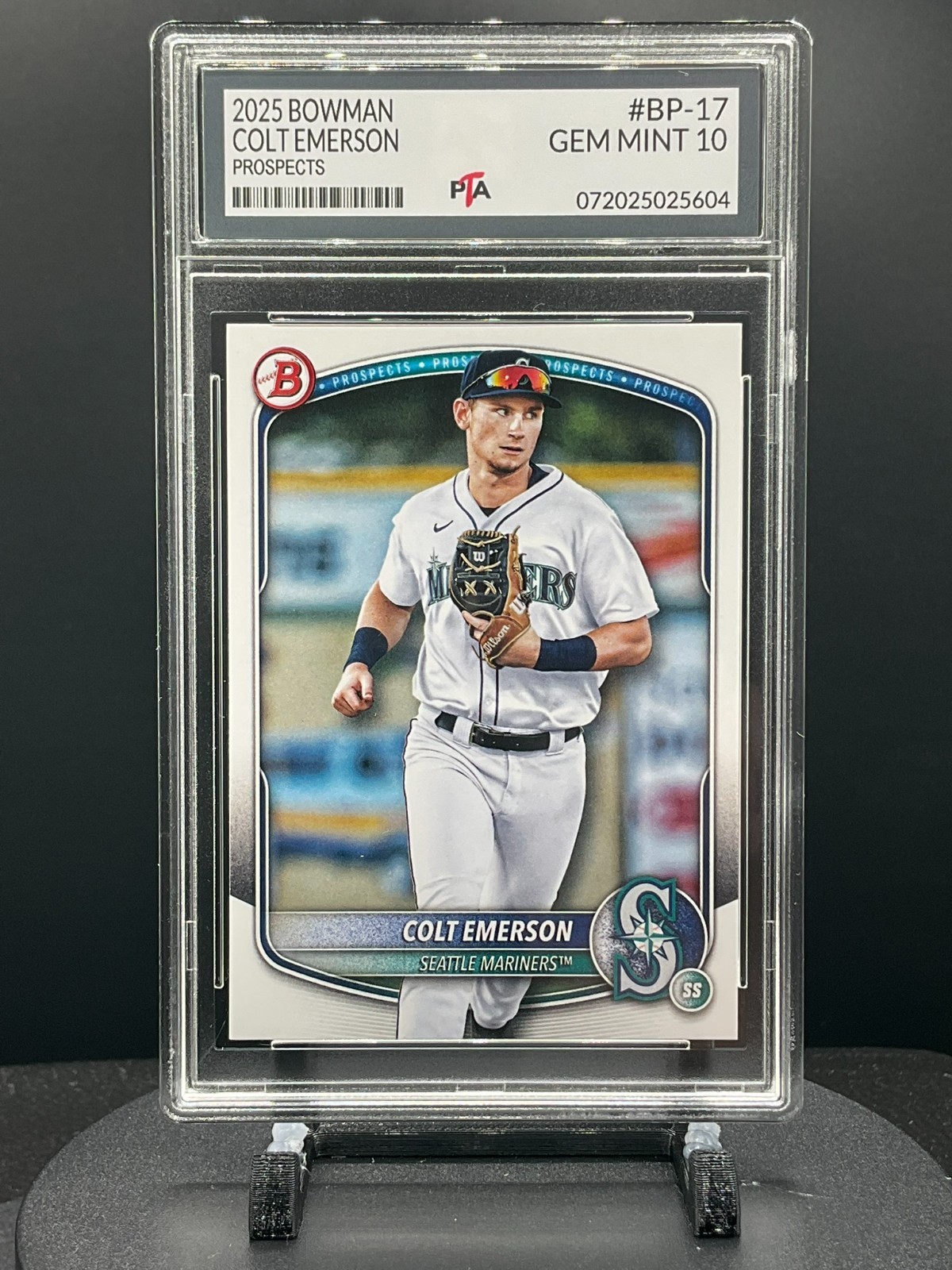 2025 Bowman Prospects Colt Emerson Prospect Rookie Mariners ~GEM MINT PTA 10🔥